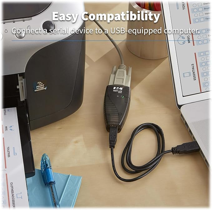 TRIPP LITE Keyspan High-Speed USB to Serial Adapter, PC & Mac, USB-A to DB9 RS232 Male, 3 Foot / 0.91 Meter Cable, 3-Year Warranty (USA-19HS)
