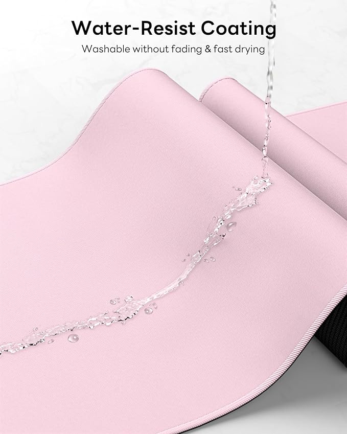 Pink Mouse Pad, 31.5 x 11.8 Large Desk Mat with Stitched Edges & Non-Slip Base, Mousepad for Office, Home, Work