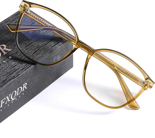 Women's Blue Light Blocking Glasses, TR90 Frame Computer Gaming Glasses Anti Eyestrain & UV Glare RF6208