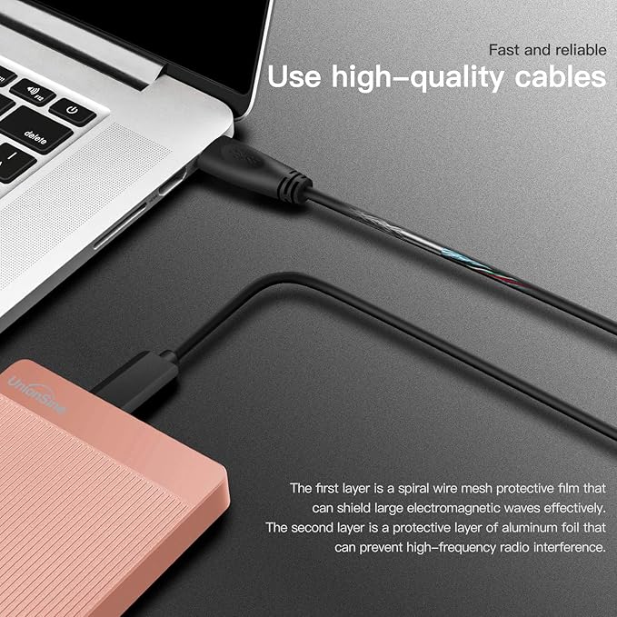 UnionSine 500GB Ultra Slim Portable External Hard Drive HDD-USB 3.0 for PC, Mac, Laptop, PS4, Xbox one, Xbox 360-(Pink)