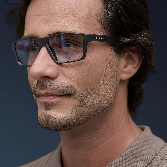 Titan Gaming Glasses, Blue Light Blocking, Night Driving Glasses for Men, Computer Protection, Gift for Gamers