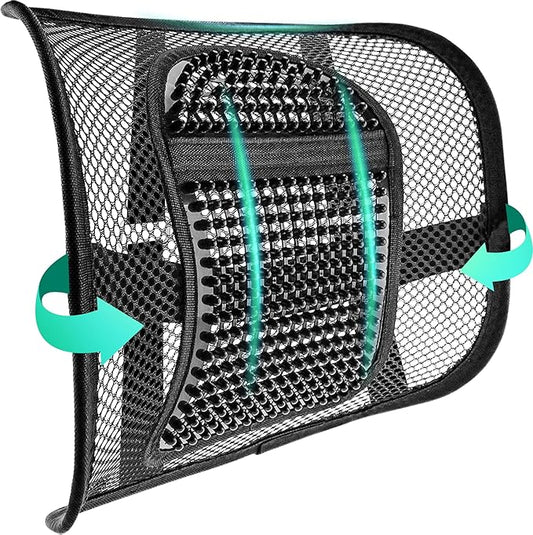 Samyoung Mesh Back Lumbar Support, Back Support Seat Cushion with Breathable Mesh for Office Chairs Car 12” x 16”