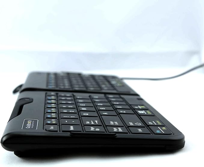 Goldtouch Go!2 Mobile Keyboard (GTP-0044) - Portable Foldable Travel Ergonomic Wired Keyboard with USB for PC & Mac, Plus Jestik Microfiber Cloth - Value Bundle