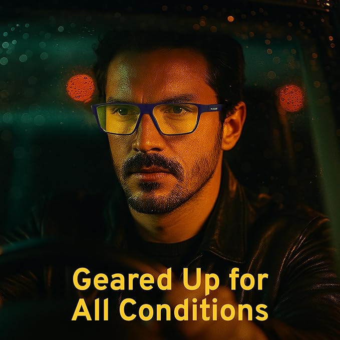 Titan Gaming Glasses, Blue Light Blocking, Night Driving Glasses for Men, Computer Protection, Gift for Gamers