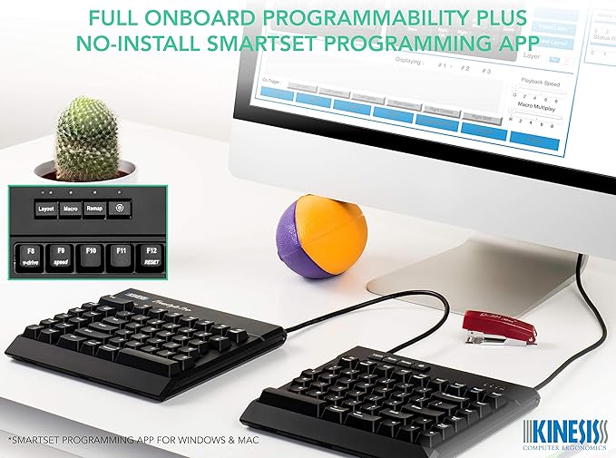 KINESIS USB-A Freestyle Pro Quiet Ergonomic Split Mechanical Keyboard (Cherry MX Silent Red Switches)