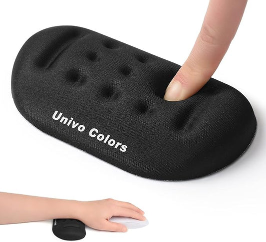 UnivoColors Black Superfine Memory Foam Wrist Rest Soft Gel Ergonomic Mouse Pad Wrist Support for Mouse, Gaming, Computer, Laptop, Office