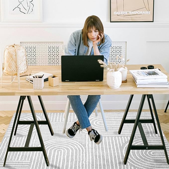 Office Chair Mat for Hardwood Floor, 72"x48" Easy Glide Computer Desk Mat Protector for Rolling Chair Under Desk Rug Nonslip Backing, Machine Wash, (Modern)