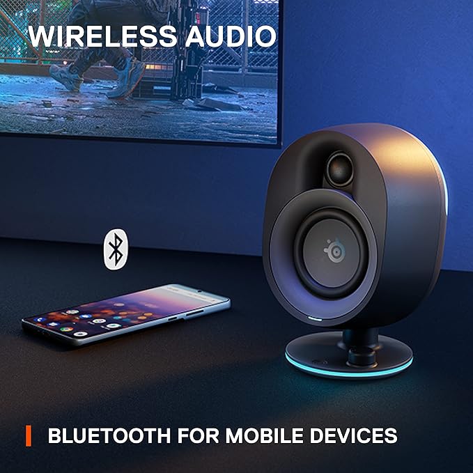 SteelSeries Arena 7 RGB Illuminated 2.1 Gaming Speakers with Powerful Bass, Subwoofer, and Bluetooth - For PC, PlayStation, Mobile