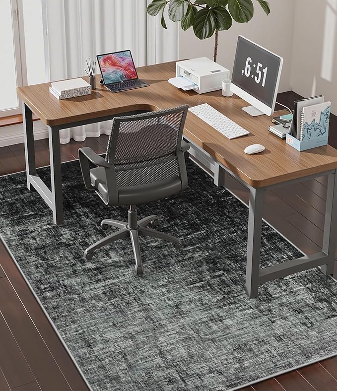 chakme Office Chair Mat for Hardwood Floor, 60"x45" Easy Glide Computer Desk Mat Protector for Rolling Chair Under Desk Rug Nonslip Backing, Machine Wash, (Abstract)