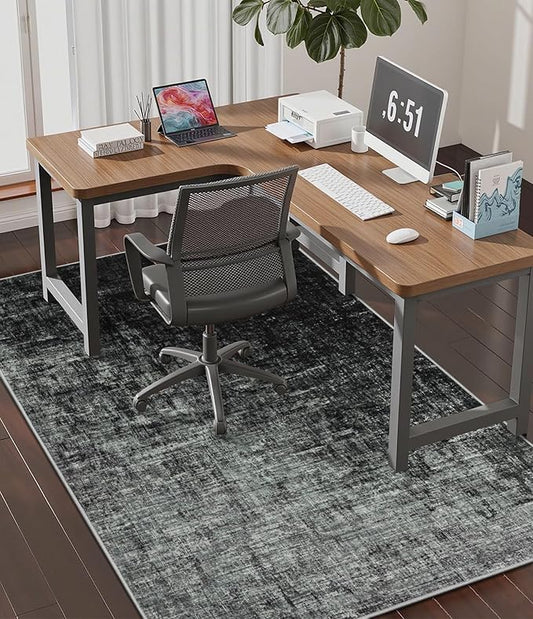 chakme Office Chair Mat for Hardwood Floor, 60"x45" Easy Glide Computer Desk Mat Protector for Rolling Chair Under Desk Rug Nonslip Backing, Machine Wash, (Abstract)