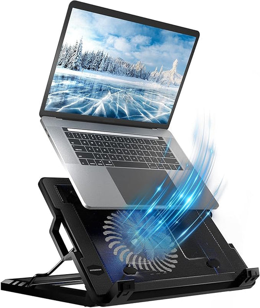 HyperGear Laptop Cooling Pad for 10-16 Inch Laptop Cooler, Adjustable Gaming Computer Cooling Pad, Built-in Computer Fan USB Powered for MacBook Pro Air & More for Gaming, Collapsible for Traveling