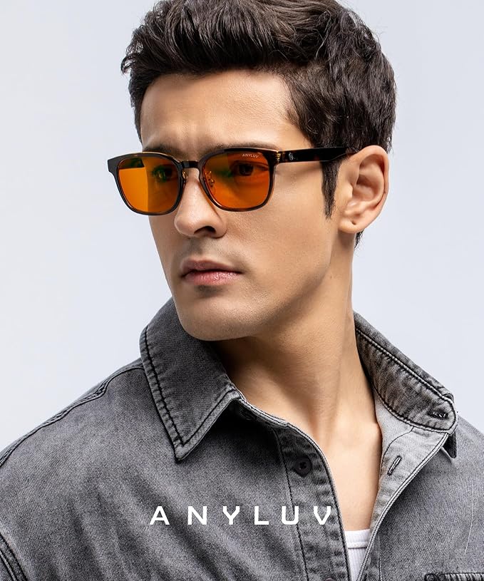 ANYLUV Blue Light Glasses Men Women Computer Gaming Glasses Anti Eyestrain Lightweight Blue Light Blocking Glasses