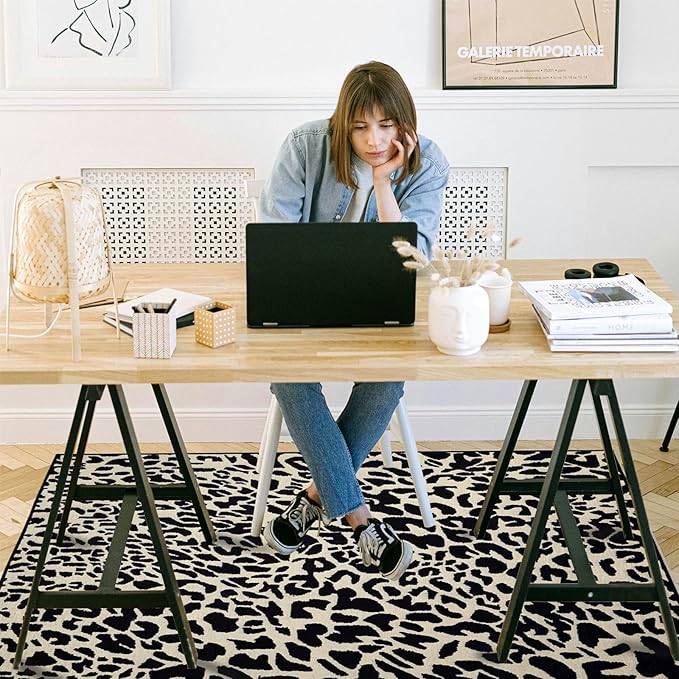 Office Chair Mat for Hardwood Floor, 48"x36" Easy Glide Computer Desk Mat Protector for Rolling Chair Under Desk Rug Nonslip Backing, Machine Wash, (Modern)