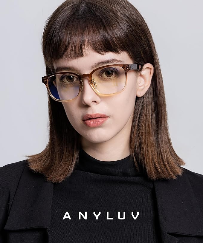 ANYLUV Blue Light Glasses Men Women Computer Gaming Glasses Anti Eyestrain Lightweight Blue Light Blocking Glasses
