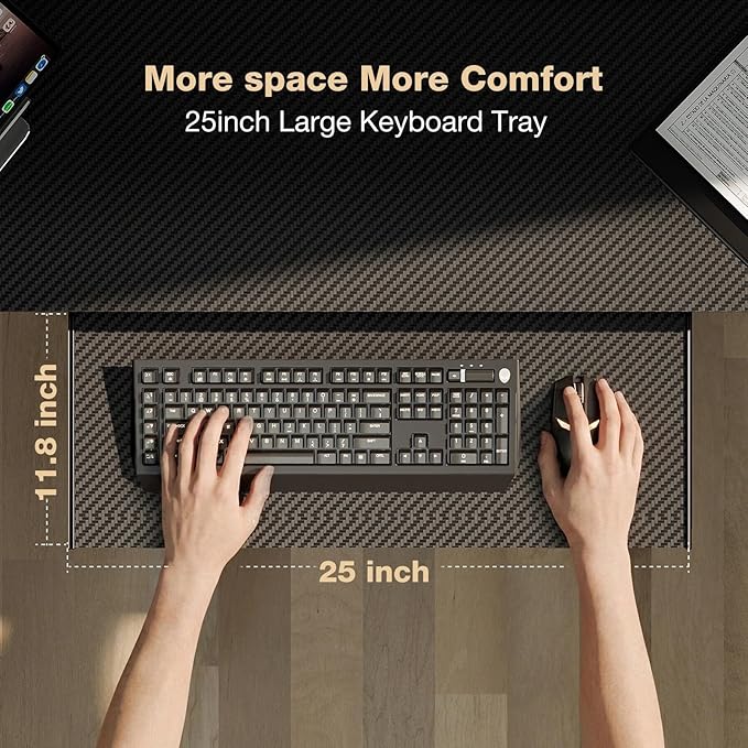59 Inch L Shaped Standing Desk with Shelves and Keyboard, Electric Corner Standing Desk Adjustable Height, Sit Stand Computer Table with Reversiable Splice Board,Black Carbon Top
