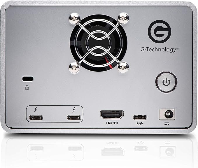 G-Technology 36TB G-RAID with Thunderbolt 3, USB-C (USB 3.1 Gen 2), and HDMI, Removable Dual Drive Storage System, Silver - 0G10810-1
