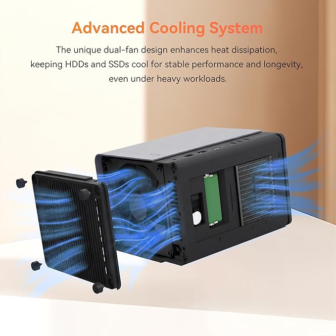 LincStation S1 6-Bay Desktop NAS - Intel N97 Quad-Core, 8GB DDR5 RAM (up to 16GB), 128GB eMMC, 4X SATA HDD + 2X M.2 NVMe SSD, Dual 2.5GbE, Unraid License Included, Network Attached Storage(Diskless)