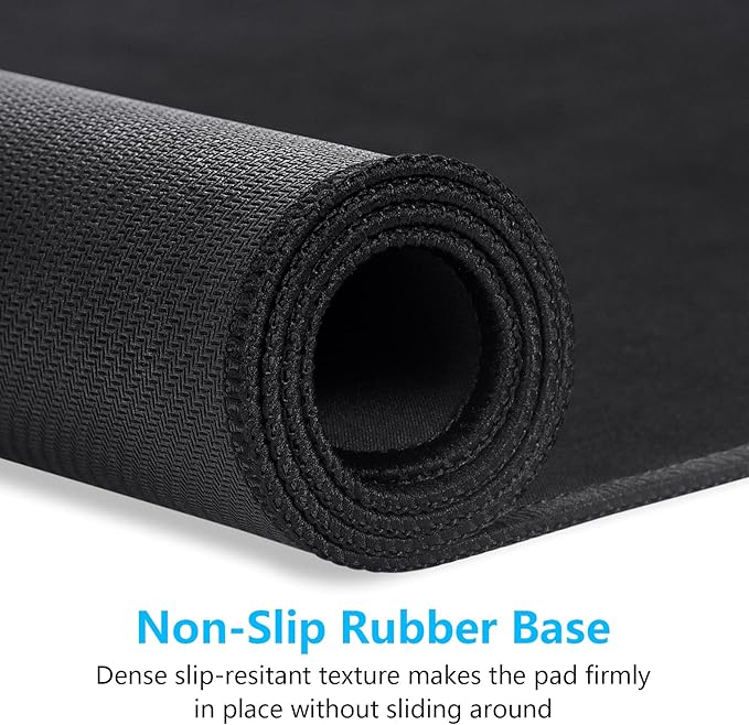 Dapesuom Large Gaming Mouse Pad, Extended Mouse Mat with Stitched Edges, Full Size Keyboard Pad with Non-Slip Base, Big XXL Computer Desk Mats for Gamer, Laptop, Office, 35.5 x 15.7in, Jet Black