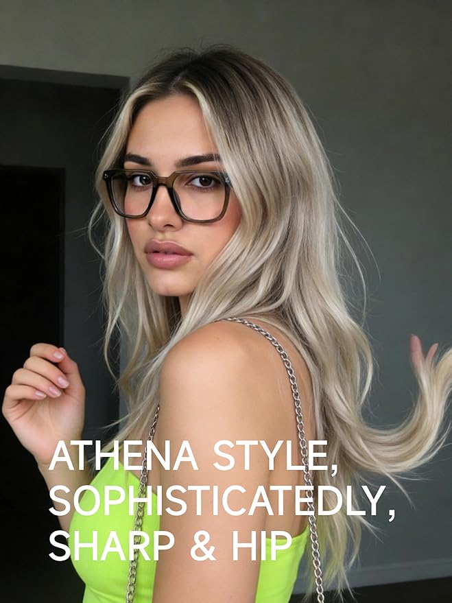 Oversized Square Blue Light Glasses for Woman Men fashion Reduce Eyestrain Protection for TV/Computer/Gaming