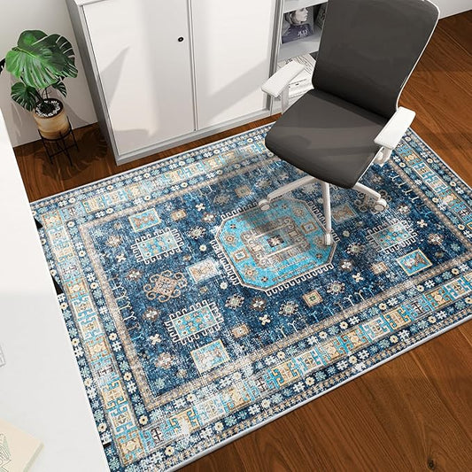 Office Chair Mat for Hardwood Floor, 60"x45" Easy Glide Computer Desk Mat Protector for Rolling Chair Under Desk Rug Nonslip Backing, Machine Wash, (Modern)