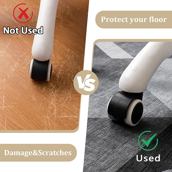 Office Chair Mat for Hardwood Floor, 72"x48" Easy Glide Computer Desk Mat Protector for Rolling Chair Under Desk Rug Nonslip Backing, Machine Wash, (Modern)