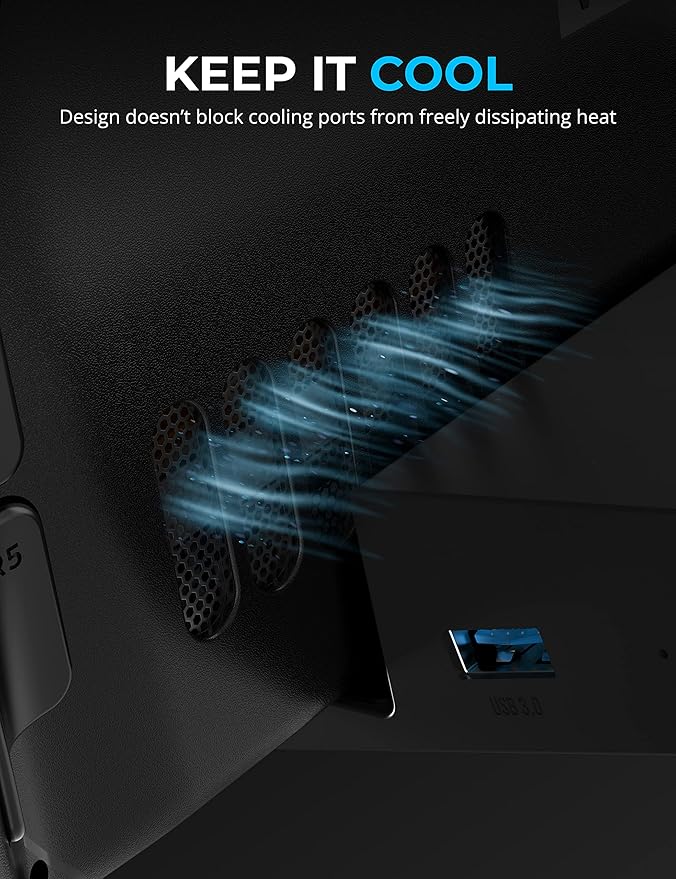 SABRENT Docking Station for Steam Deck & ROG Ally – 6-Port USB-C Hub with 95W PD Charging, 4K HDMI, 3 USB-A Ports, Type-C Data, Integrated Cable – Works with Tablets & Laptops (DS-SD6P)