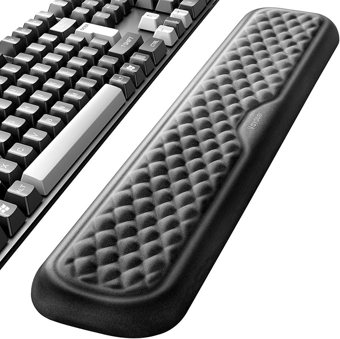 Vaydeer Keyboard Wrist Rest, Large Full Keyboard Support Pad, Memory Foam Hand Cushion for Desk, Ergonomic Computer Laptop Typing, Office Gaming Palm Arm Carpal Tunnel Pain Relief(17.32inch, Black)