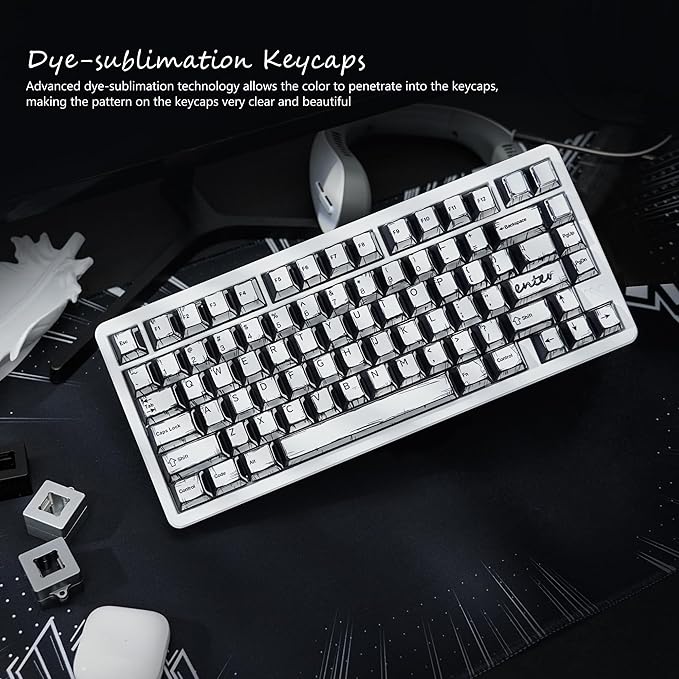 Retro Anime PBT Keycaps-Cherry Key Cap, Manga Japanese Theme Keycaps 60 65 75 100 Percent, 5 Side Dye Sublimation 141 Keys Set for Cherry Gateron MX Switches Keyboards, White (White)