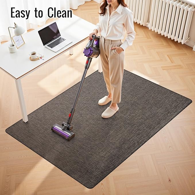 Office Chair Mat,48"x60" Anti-Slip Waterproof Hardwood Floor Chair Mat,Heavy Duty Floor Protector Rolling Chairs for Home Office(Coffee)
