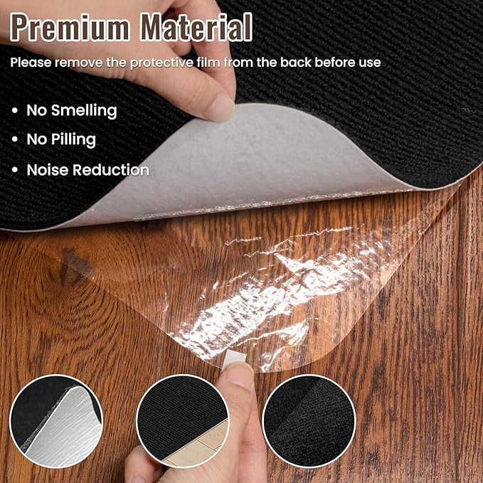 Sycoodeal Office Chair Mat for Hardwood Floor,Slip Resistant Floor Mat for Office Computer Gaming Chair,Heavy Duty Floor Protector for Rolling Chairs,Easy to Clean,Black(48"x60")