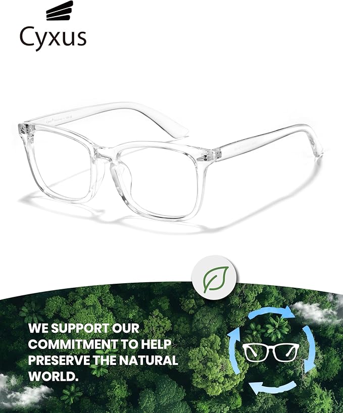 Cyxus Blue Light Glasses Men Women Reduce Eye Strain UV Blocking for Office Work Computer Screen 8082