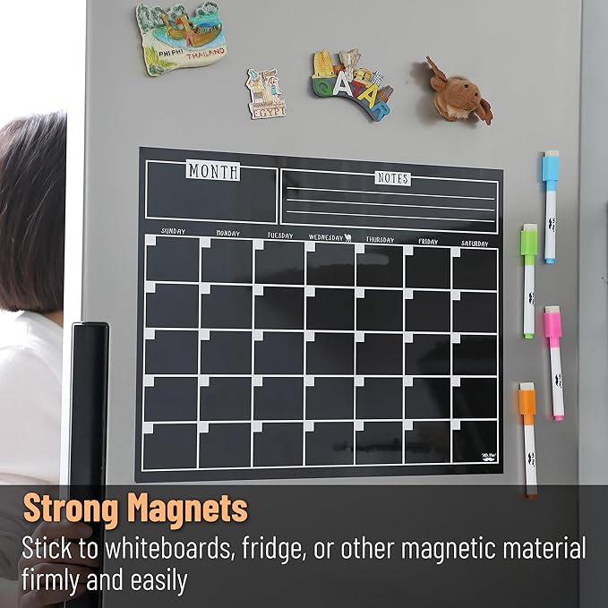Mr. Pen- Dry Erase Calendar for Fridge, Magnetic, 14.7 x 11.8, Magnetic Calendar with 4 Dry Erase Markers, Magnetic Calendar for Fridge, Magnetic Whiteboard Calendar, Dry Erase Fridge Calendar