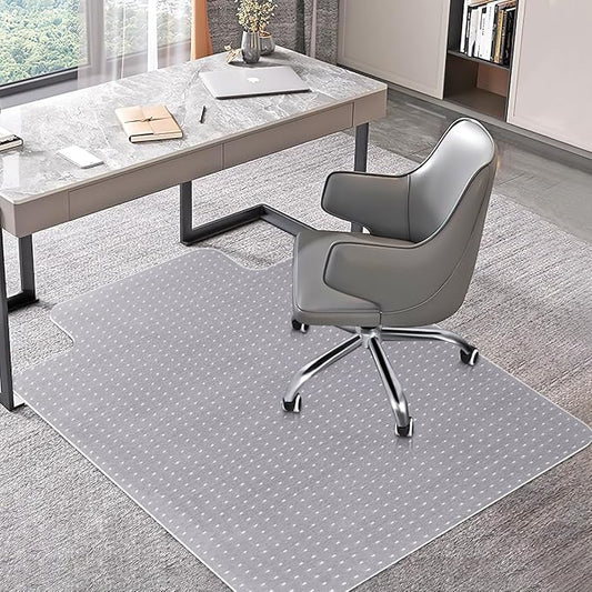 BesWin Office Chair Mat for Carpets, 30" x 48" Low Pile Carpet Protector Mat for Office Chair, Heavy Duty Computer Desk Floor Mat for Carpeted Floors, Easy Glide and Flat Without Curling