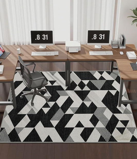 chakme Office Chair Mat for Hardwood Floor, 72"x48" Easy Glide Computer Desk Mat Protector for Rolling Chair Under Desk Rug Nonslip Backing, Machine Wash, (Geometry)