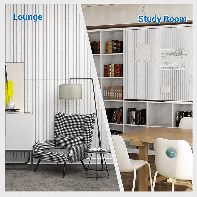 10 Pack Acoustic Panels,48"*24"*0.47"Self-Adhesive Soundproof Wall Panels,High Density Sound Proof Panels for Walls, Office, Reccording Studio, Home,Ceiling-White