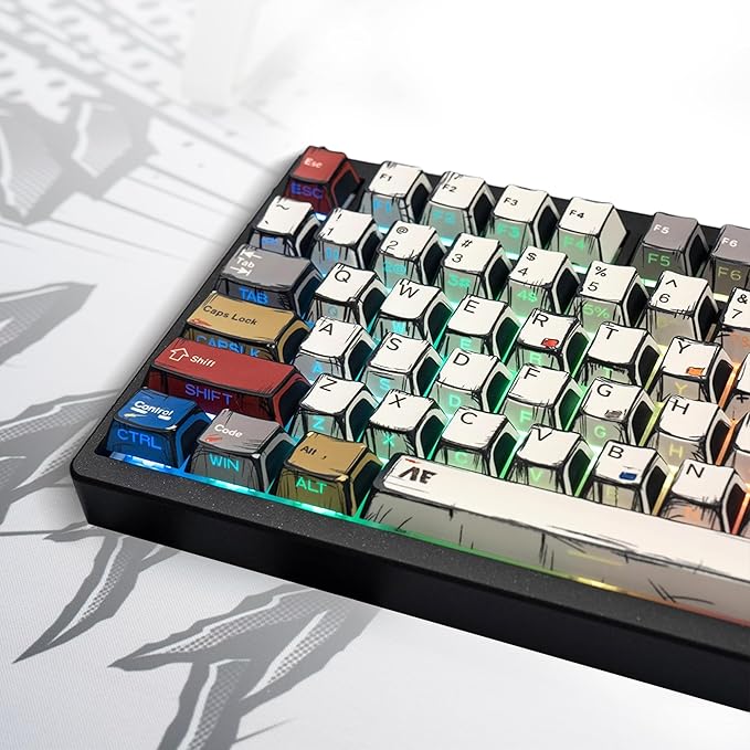 137 Versatile PBT Keycaps, No Tearing, Never Fade & Non-Slip, Vibrant RGB Backlit Keycaps for Mechanical Keyboard (Typing, Gaming, Anime Passion) Ergonomic (Doubleshot MX, Fit All Layout)
