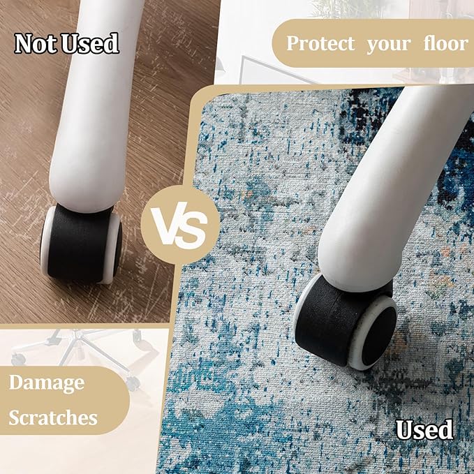 Office Chair Mat for Hardwood Floor, 48"x36" Easy Glide Computer Chair Mat Protector for Rolling Chair Under Desk Rug Nonslip Backing, Machine Wash