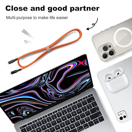 80Gbps Thunderbolt 5 Cable 3.3ft USB C to USB C Cable, 240W(5A) Charging Cord, Braided Type C Cable Compatible for Dual 16K/8K/4K Display, USB6, SSD, eGPU, Mac Studio/mini, iPhone