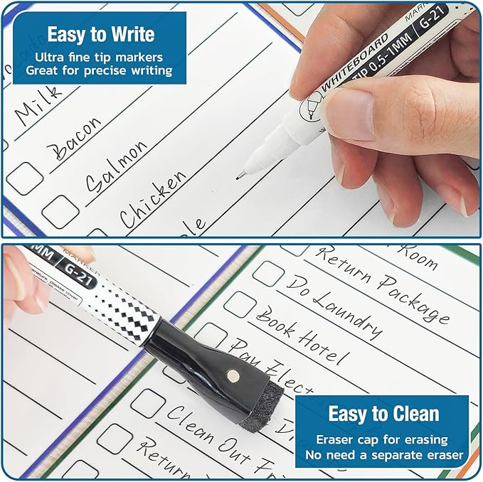 Magnetic Dry Erase White Board - Fridge Whiteboard for to Do List, Daily Menu Board, Dinner Meal Planner, Chore Chart - Grocery Shopping List Scheduled for Fefrigerator with 4 Markers - 4"x10"