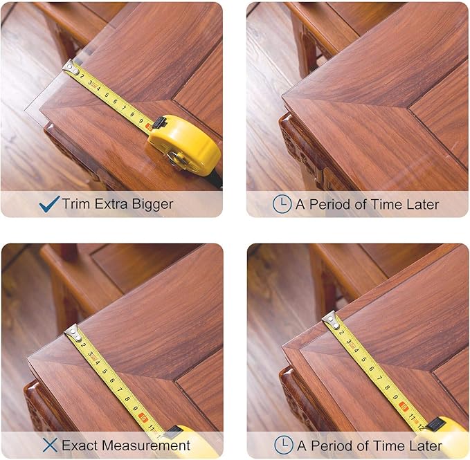 LovePads 1.5mm Thick 42 x 96 Inches Frosted Table Cover, Clear Table Protector for Dining Room, Kitchen Wood