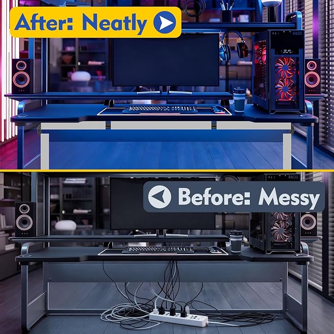 Open Slot Wiring Raceway Cable Duct, 123in Cable Management Channel Cord Track,Desk Wire Channel, Under Desk Cable Management to Hide Cables, Wires for Computers (Grey, 1.57" Hx1.57 W, 15.4''L(8 Pc))