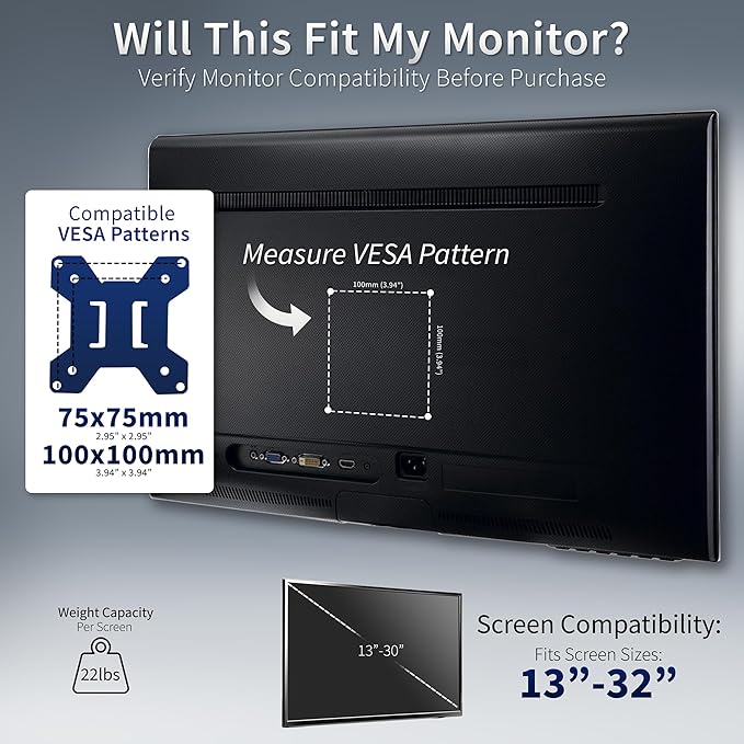 VIVO Freestanding Dual Monitor Stand with Sleek Glass Base and Adjustable Arms, Mounts 2 Screens up to 32 inch and 22 lbs Each, White, STAND-V002FGW