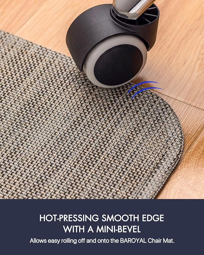 Office Chair Mat for Hardwood Floor Under Desk Computer Rolling Chair Mat for Wood/Tile Floor Non-Slip Heavy Duty Desk Rug PVC Plastic Hard Floor Protector 45"x 53" (Soapstone)