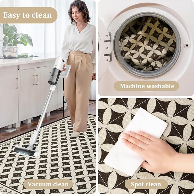 Office Chair Mat for Hardwood Floor, 48"x36" Easy Glide Computer Desk Mat Protector for Rolling Chair Under Desk Rug Nonslip Backing, Machine Wash (Modern)