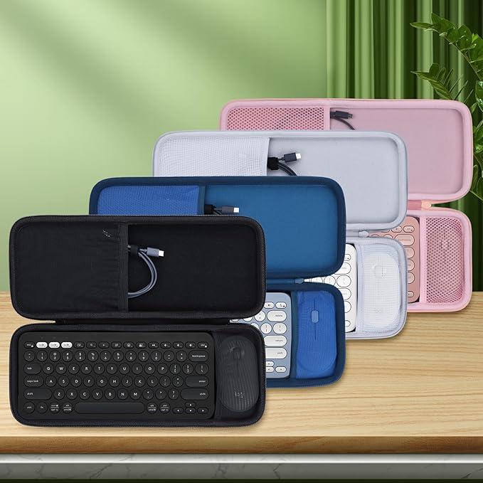 Hard Carry Case Compatible with Logitech Pebble Keys 2 Combo K380s K380 Keyboard + M350 Pebble Mouse Combo (Blue Case)