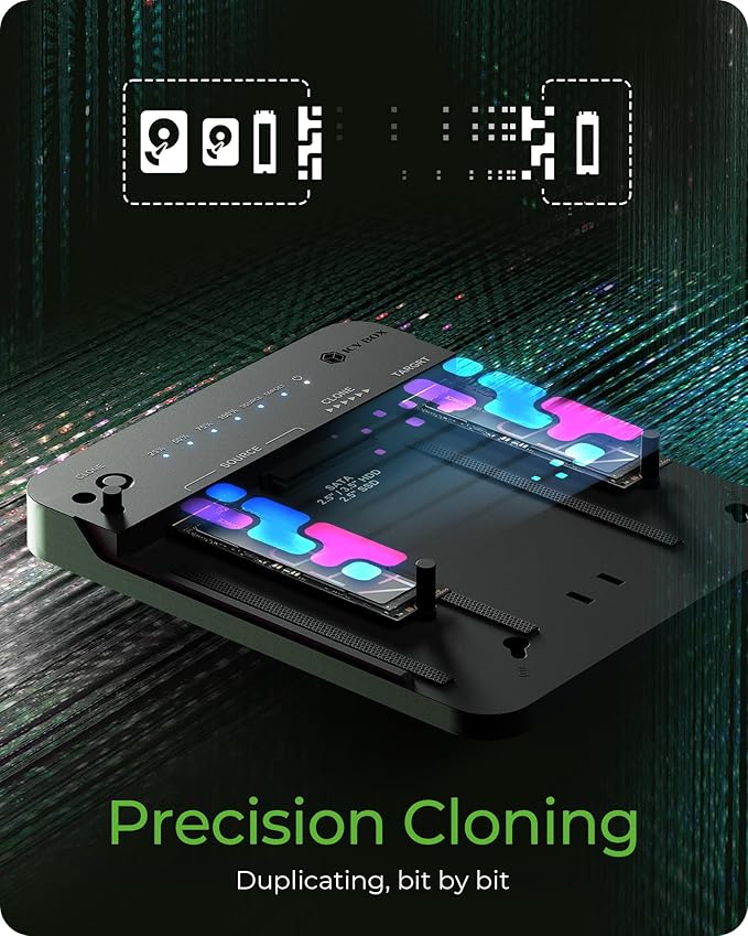ICY BOX M.2 NVMe & SATA SSD/HDD Docking Station, USB-C 3.2 Gen 2 (10 Gbps) Hard Drive Clone Station & Reader for M.2 NVMe SSD + SATA 2.5”/3.5” SSD & HDD Converter, Offline Cloning, Tool-Free