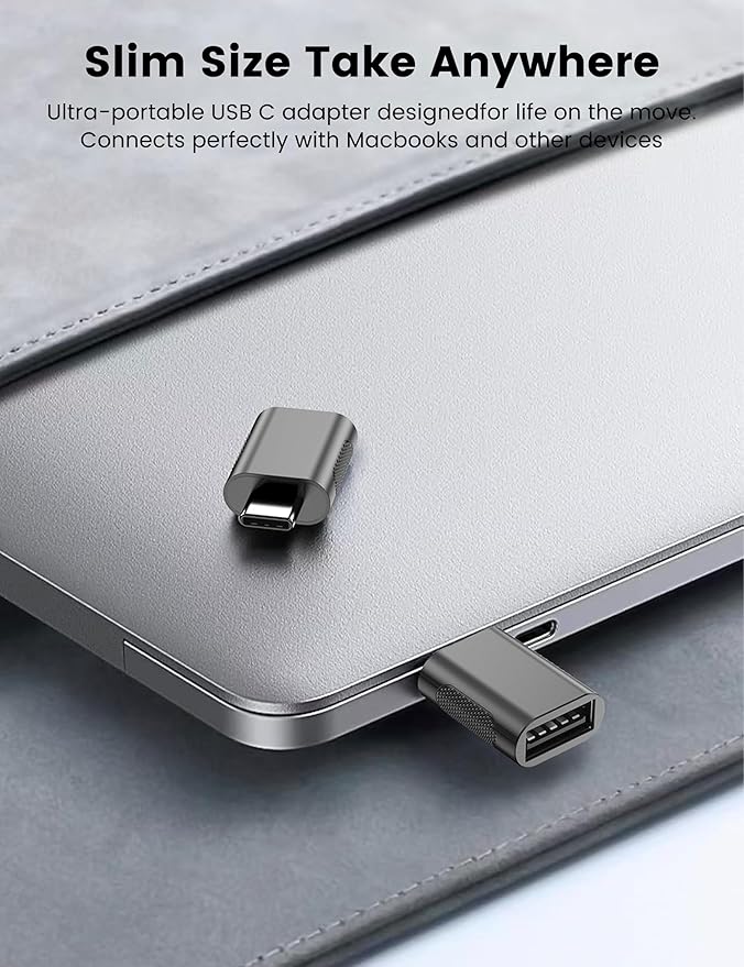 USB C Adapter (4 Pack), Type C Male to USB Female Connector, USB 3.0 Female to Thunderbolt 4/3 Adapter Compatible with MacBook Pro, Chromebook, Surface Book, Cellphon and More Type C Devices