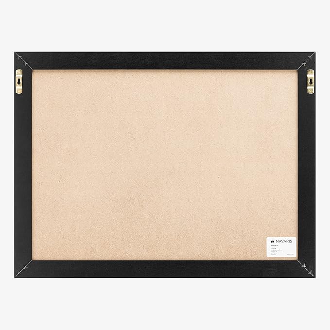 Navaris Framed Calendar Whiteboard for Wall - 18" x 24" Magnetic Dry Erase Monthly Planner - White Board with Frame - Includes Magnets and Marker