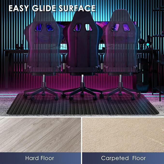 Vicwe Office Chair Mat for Carpet, 60"x46" Anti-Slip Waterproof Floor Protector Desk Chair Mat for Rolling Chairs, Heavy Duty Chair Mat with Studs,Easy Glide Floor Mat for Home,Gaming