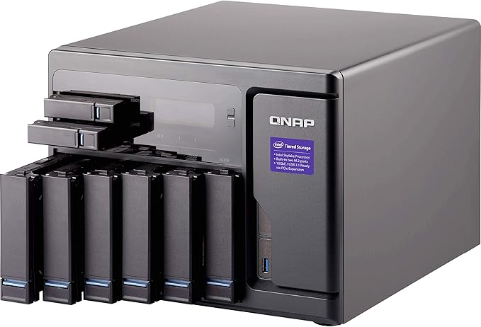 QNAP Turbo NAS TVS-882 NAS Server with Intel Core i5-6500, 16GB DDR4, 1TB SSD for Ultra Fast Storage, 12TB HDD, Intel HD Graphics 630, RAID, QTS 4.2 Operating System